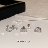 嘟嘟夫妇甜酷KT猫耳骨钉医用钛钢养耳洞耳蜗耳饰爆闪马蹄环耳钉女