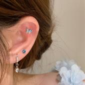 嘟嘟夫妇绝美蝴蝶耳骨钉医用钛钢养耳洞睡觉免摘多耳洞搭配耳饰女