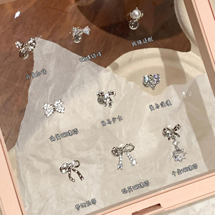 嘟嘟夫妇绝美蝴蝶结耳骨钉睡觉不用摘耳蜗钉医用钛钢养耳洞耳钉女