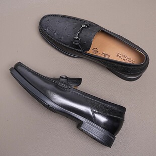 金利来男鞋2025秋季新款专柜正品鸵鸟皮套脚商务休闲皮鞋男乐福鞋