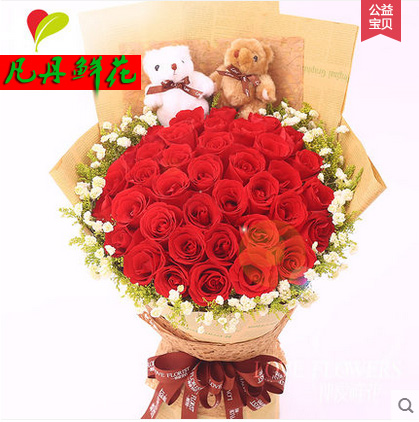 天津33朵爱人生日求婚玫瑰花束