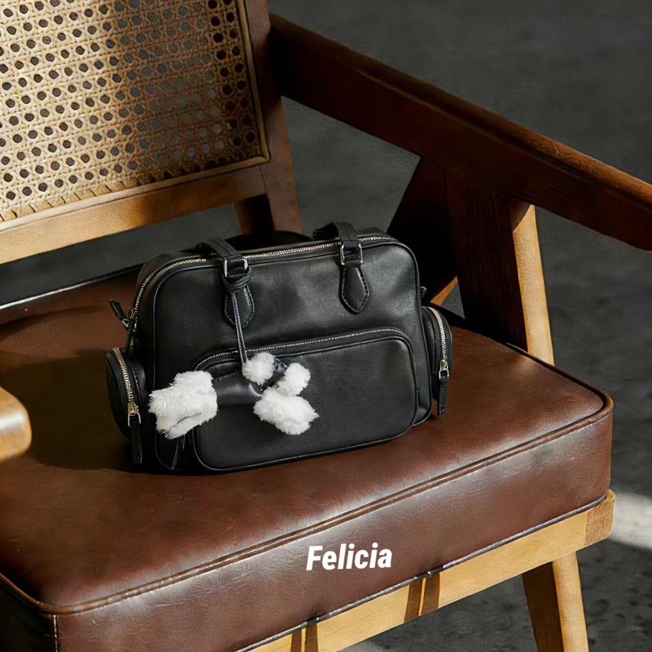 Felicia机车包植鞣羊皮多口袋复古波士顿包包大腋下单肩包,箱包皮具/热销女包/男包,腋下包,淘宝优惠券,粉丝福利购,淘宝优惠卷