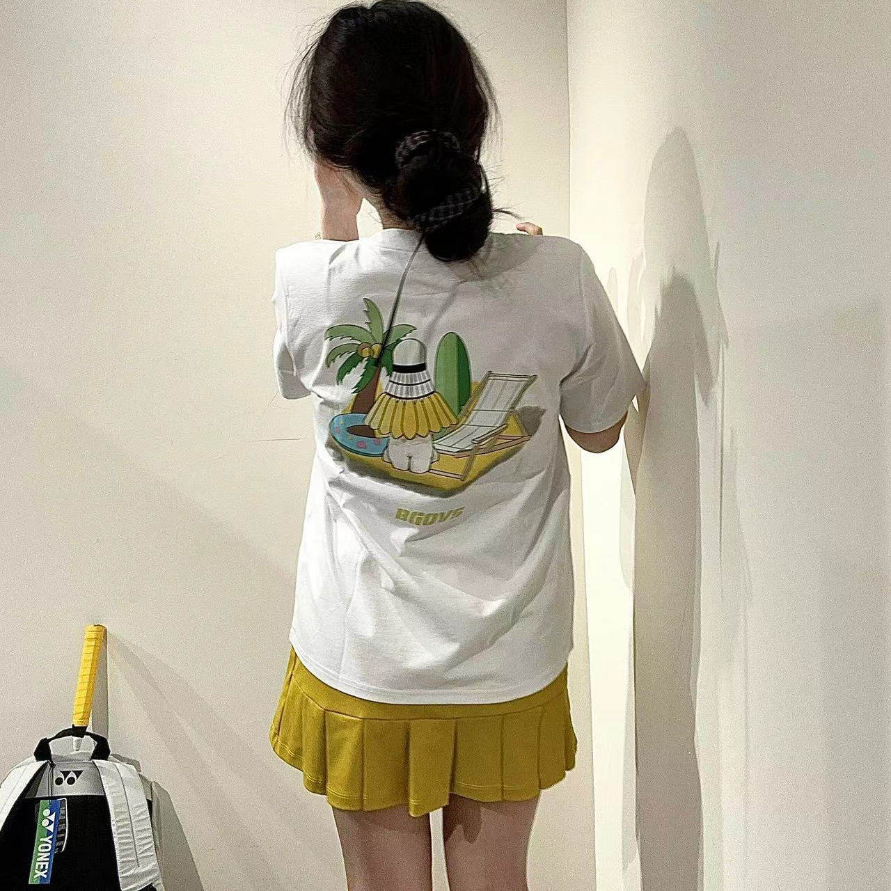 2025韩国春夏新品BGOVS羽毛球服男女同款休闲速干轻薄T恤运动短袖