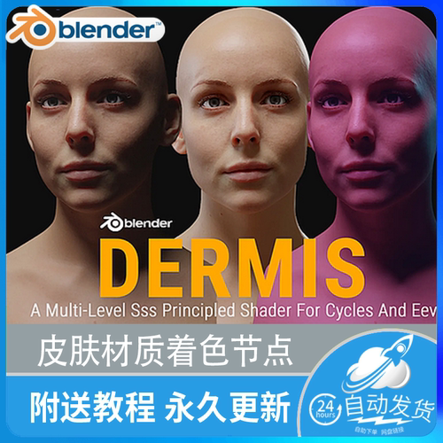 blender 4 插件Dermis Shader Skin 人体人物真实皮肤材质着色器