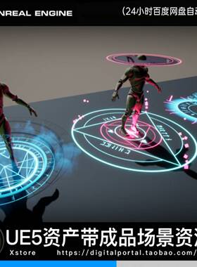 UE5虚幻5 魔法阵能量光环变身特效Magic Sigil VFX/Material Pack