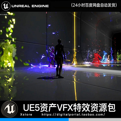 UE5虚幻5 魔法变身瞬间移动能量光圈光束裂光波特效Teleportation