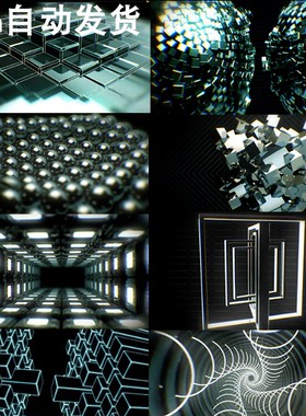 99个Resolume官网VJLOOP 3D光泽几何线条物体动画VJ视频素材1080P