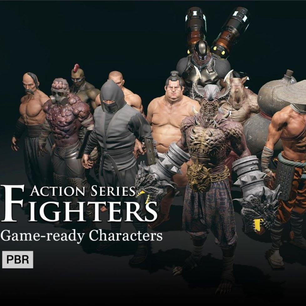 iclone 15个高质量人物角色格斗游戏模型ic7 ic8 Fighters Bundle