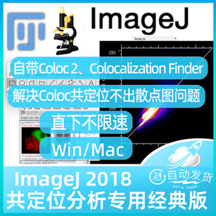 Colocalization 荧光散点图Coloc2 Fiji ImageJ共定位分析专用旧版