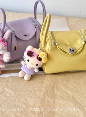 小众韩风波士顿迷你枕头包斜挎软皮盒子包女荔枝纹斜挎手机包小包