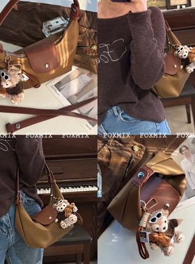 牛津布尼龙饺子包饭盒包单肩腋下包韩女手提便当包斜挎mini枕头包