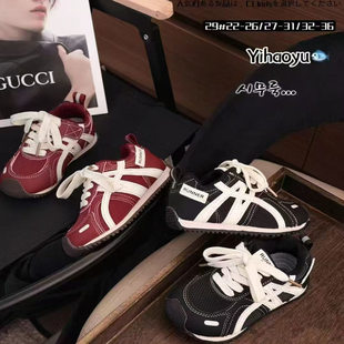 女童运动鞋 一号鱼真皮儿童阿甘鞋 秋冬皮面老爹鞋 子2025新款 男童鞋