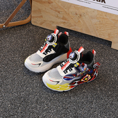 旋转扣亮灯轻底卡通幼儿园跑鞋 佳乐星男童超人运动鞋 2025春夏新款