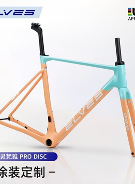 Elves精灵梵雅Pro碳纤维碟刹公路车架全内走T800爬坡公路桶轴车架