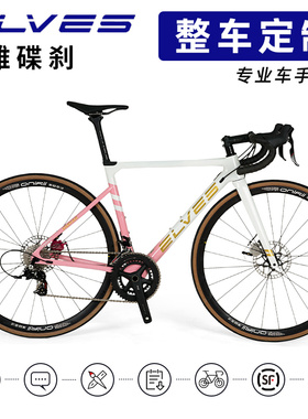 ELVES精灵梵雅碳纤维公路自行车整车7020变速器弯把碟刹赛车定制
