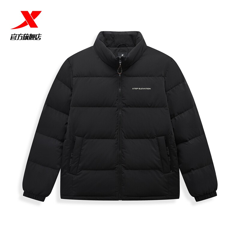 保暖加厚棉服特步立领羽绒服图片