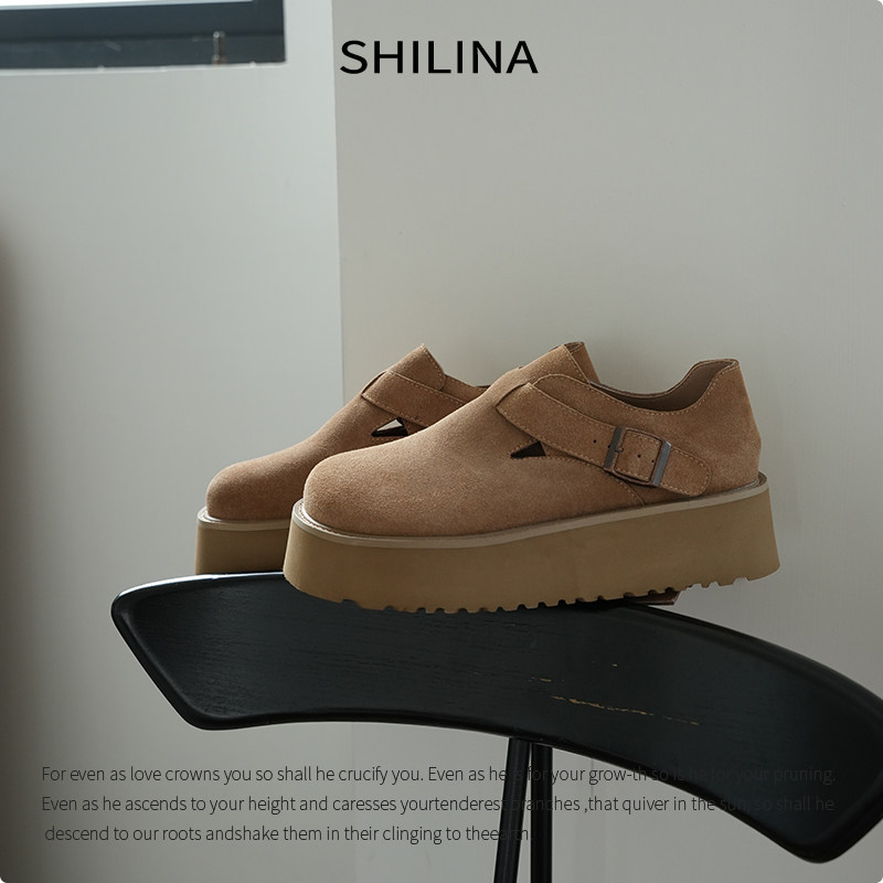 诗黎娜增高厚底加绒勃肯鞋女款