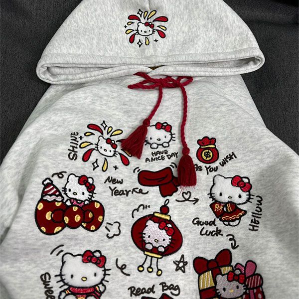 重磅纯棉加绒加厚连帽卫衣女秋冬