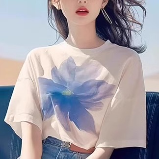 白色纯棉短袖t恤衫女夏半袖内搭