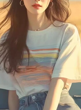 广州十三行高货爆款正肩短袖t恤女夏重磅纯棉打底衫百搭白色上衣