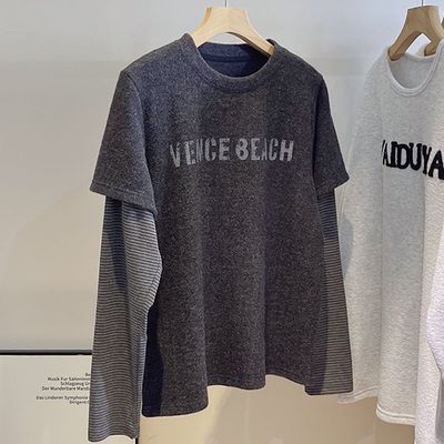 磨毛长袖t恤女春秋季内搭打底衫