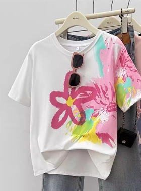 广州十三行高货爆款正肩短袖t恤女夏纯棉半袖内搭上衣设计感小众