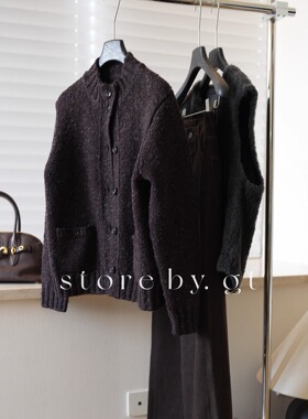 意大利SUPER羊仔毛花纱粗针复古外套 立体肌理羊毛花纱ins英伦风