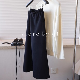 3M超柔磨毛面料极简伞摆长半裙 软糯亲肤超柔软体感质感百搭半裙