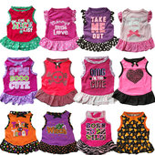 薄款 棉质泰迪狗衣服春夏装 约克夏比熊博美柯基贵宾狗狗裙子裙装