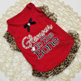 外贸宠物红色裙装狗狗裙子泰迪比熊柯基小鹿犬吉娃娃衣服夏装猫咪