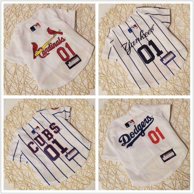 外贸宠物狗狗棒球队服运动装夏装泰迪雪纳瑞法斗边牧比熊中小型犬