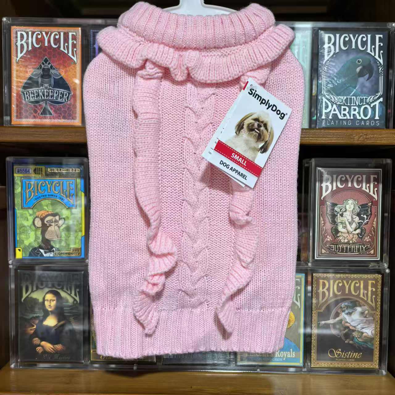 外贸宠物粉色花边毛衣狗狗衣服秋冬装公主泰迪比熊小型犬猫小鹿犬