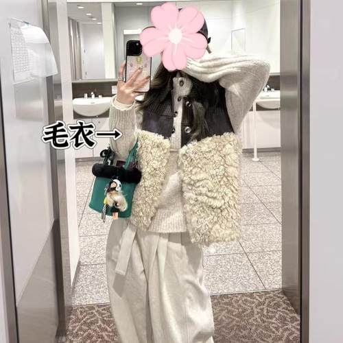 老钱ji简感立领麻花毛衣