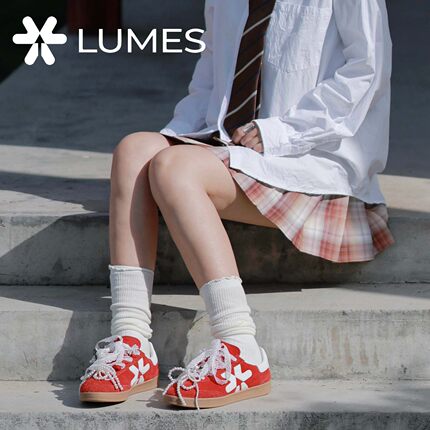 LUMES路觅斯复古德训鞋女2026春夏新款红色百搭透气时尚休闲鞋子