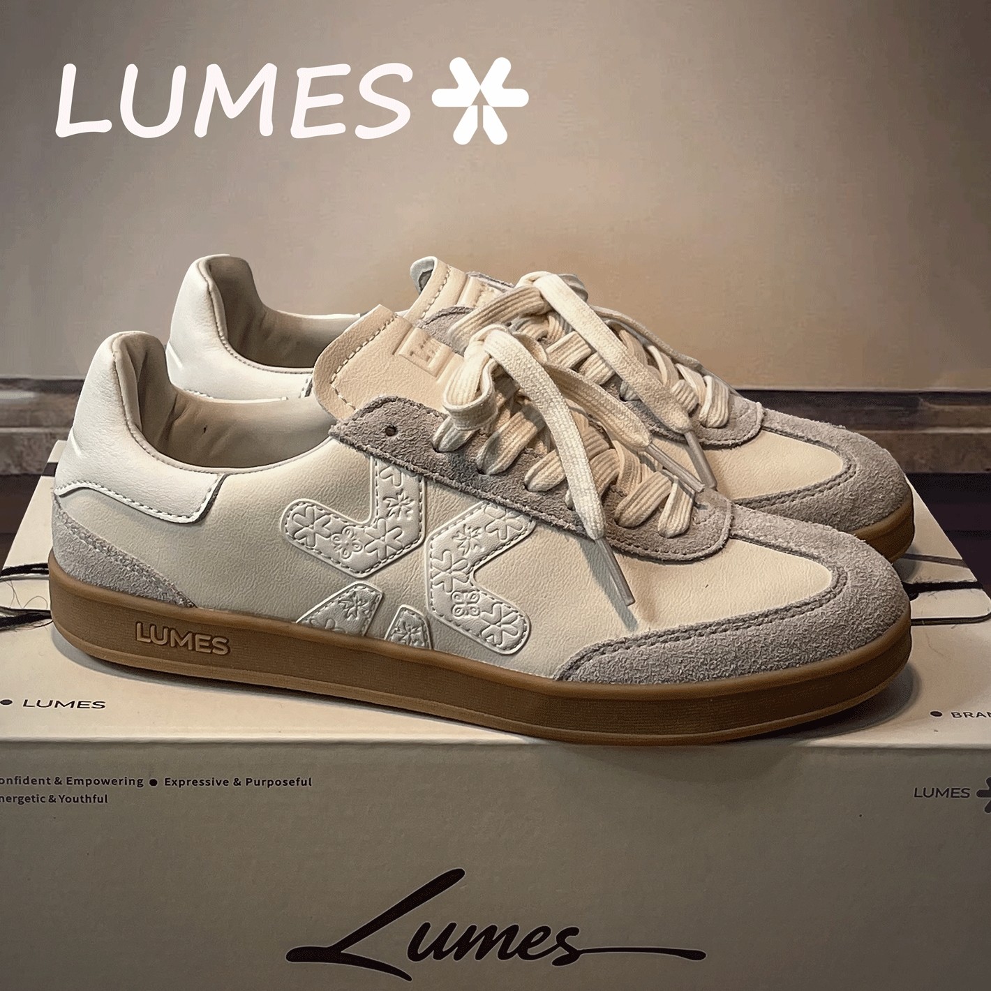 LUMES&YHGM德训鞋女款2026春季新款牛皮复古休闲百搭平底红色鞋子,女鞋,德训鞋,淘宝优惠券,粉丝福利购,淘宝优惠卷