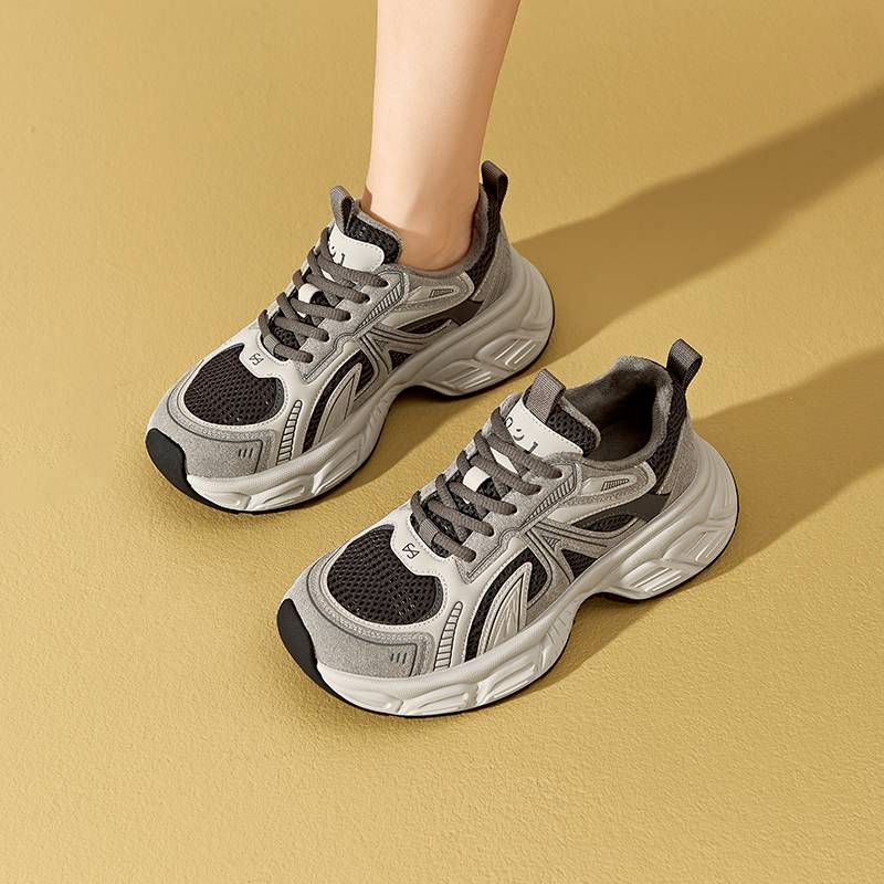 卓诗尼24634冬季新款厚底增高老爹鞋女百搭休闲运动鞋