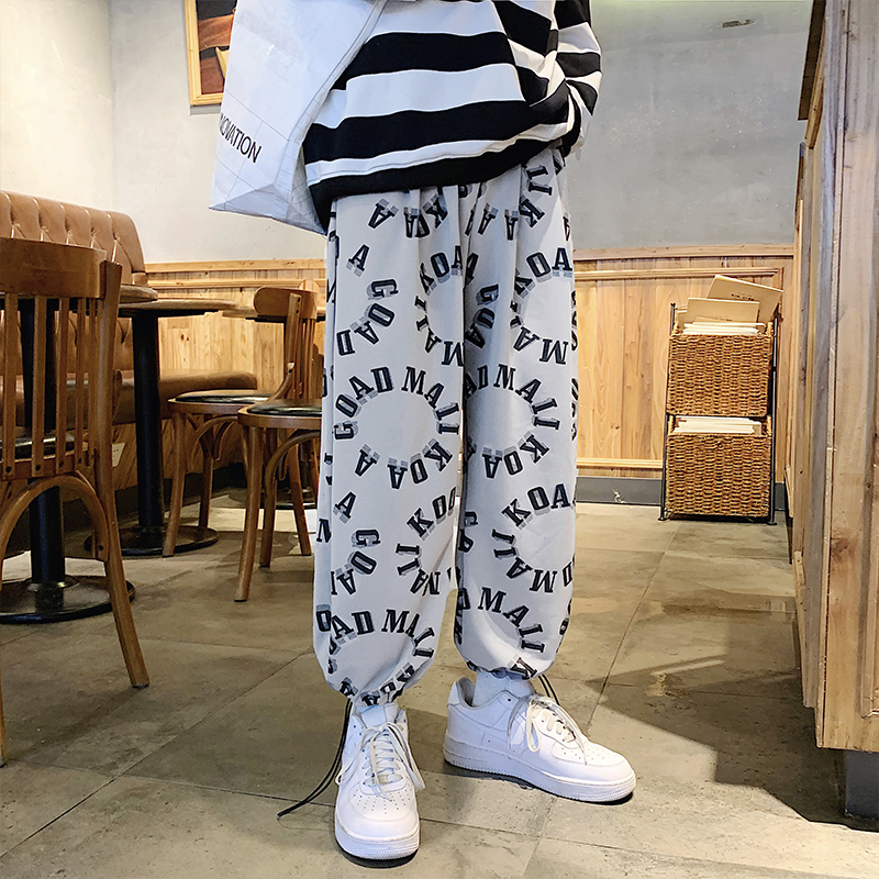 5-letter manyin men's casual pants, bodyguard pants, drawstring bodyguard pants, men's sports pants