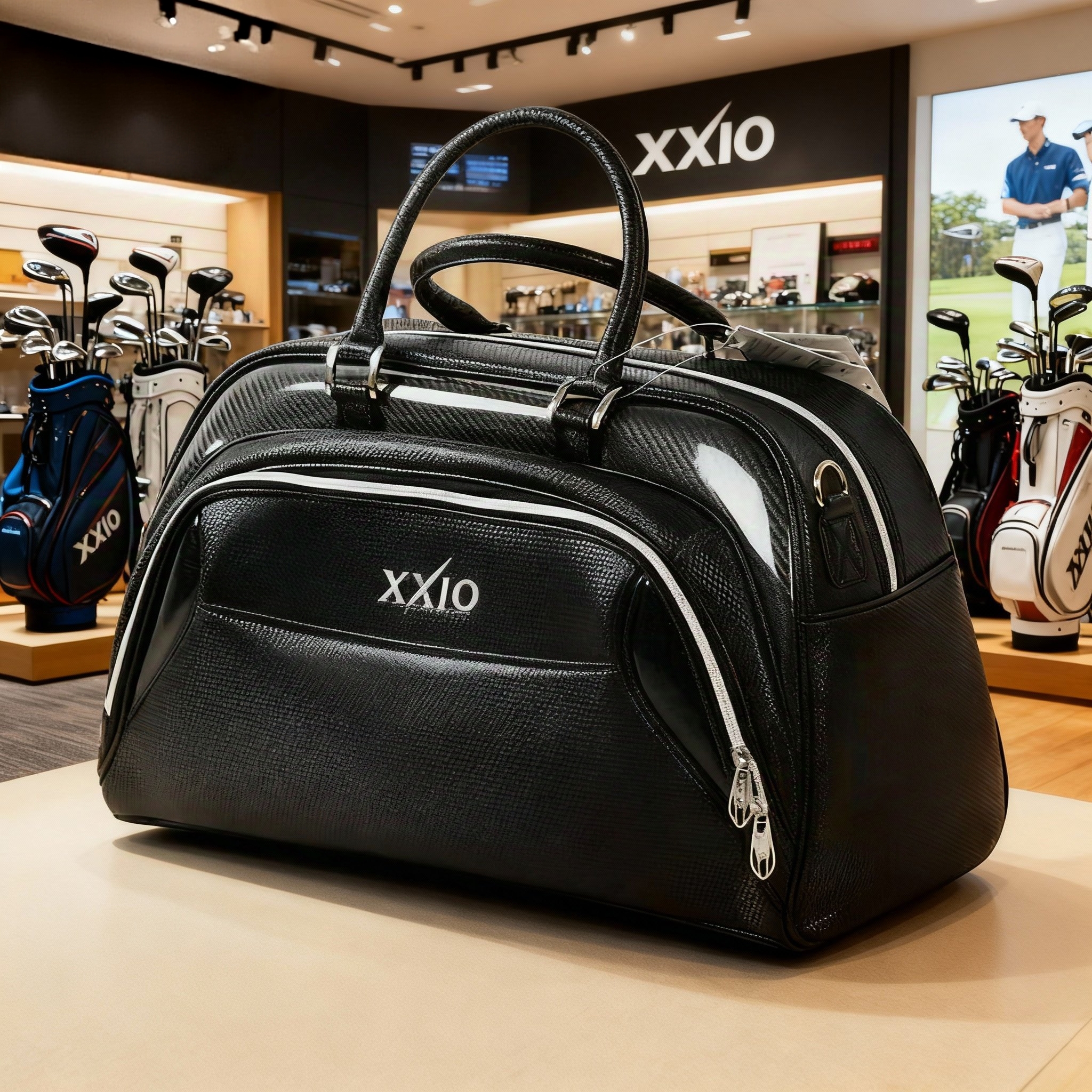 新款高尔夫衣物包鞋包男女士手提包独立鞋包户外旅行包PU皮革材质