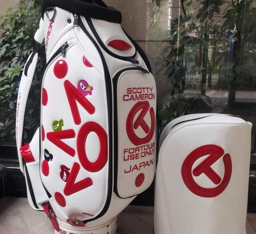 新款高尔夫球包卡梅隆荧光绿色个性男士职业球包PU防水料T字桶包