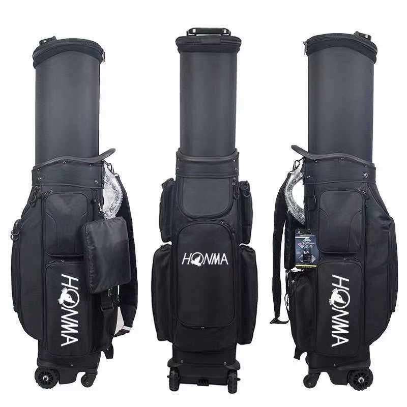 新款高尔夫航空包多功能伸缩四轮球包带刹车航空托运球包硬壳抗压