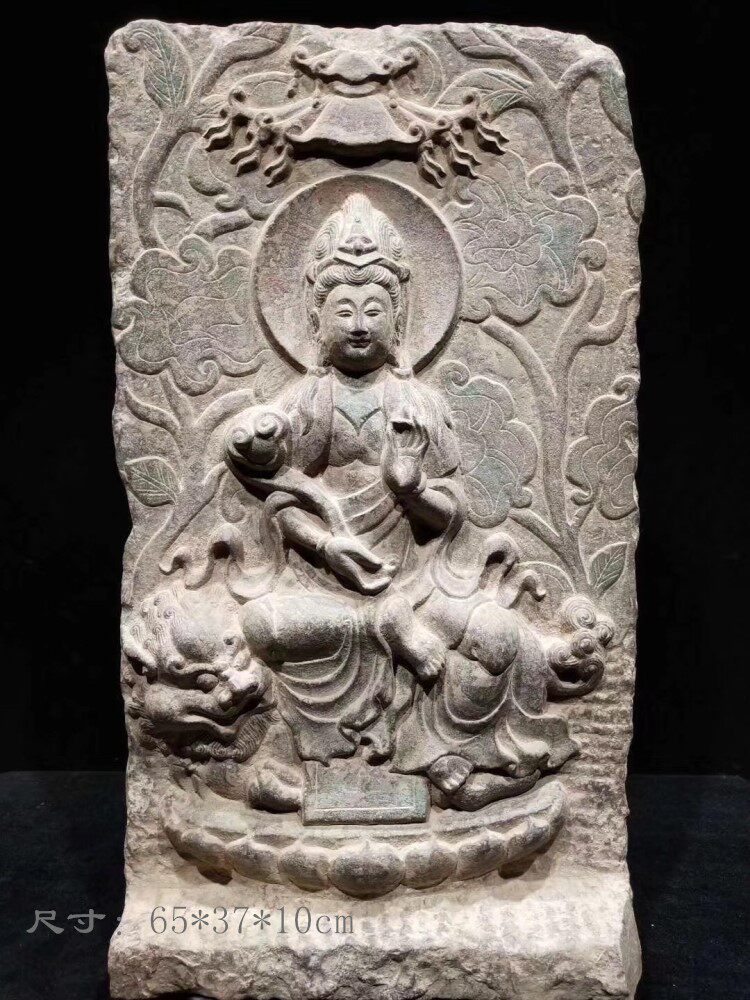 精品青石雕刻人物彩绘笑佛像站佛坐佛头寺院佛堂自在千手观音摆件