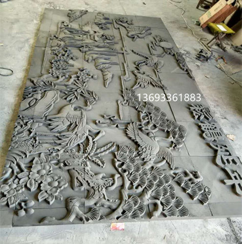 精工山西仿古砖雕 青砖做旧背景墙照壁各种图案尺寸定制款风景画