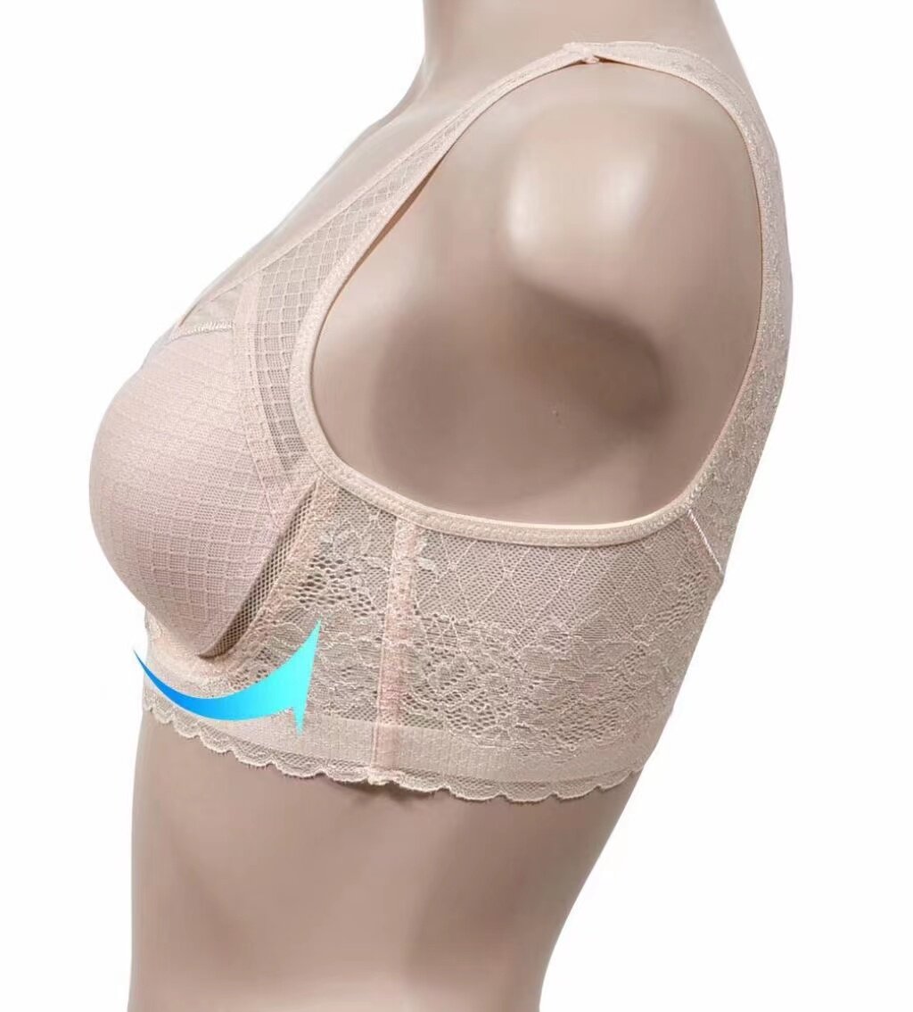 新款透气无钢圈内衣薄韩国无痕蕾丝美背聚拢胸罩收副乳调整型文胸