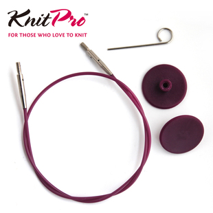 Knitpro彩木可拆卸环针紫色绳针扣棒针工具毛线编织毛衣针毛线针