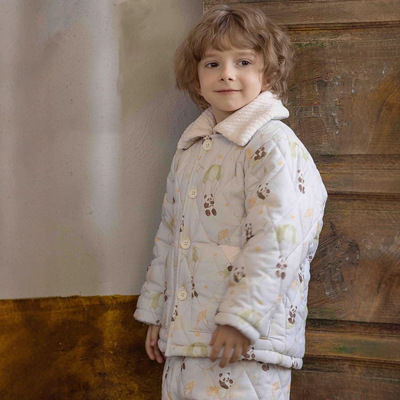 冬季特厚儿童夹棉睡衣