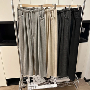 秋冬新款 软糯糯 宽松显瘦高腰直筒休闲阔腿裤 垂感时尚 2023 雪花裤