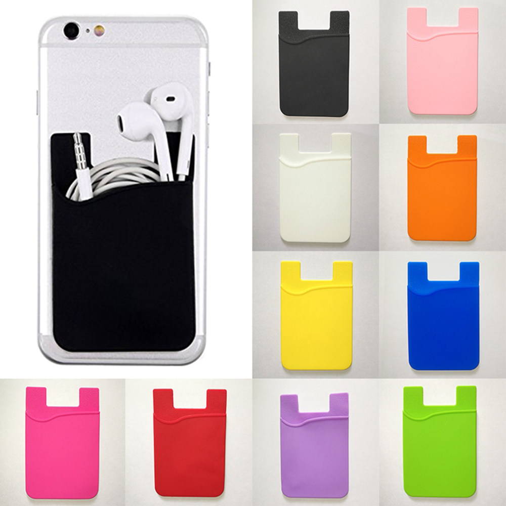 手机背贴式硅胶卡套银行卡公交卡包地铁卡学生证门禁卡袋定制logo