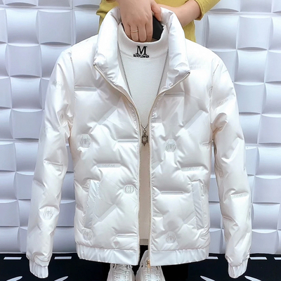 冬季羽绒服男士轻薄字母立领外套