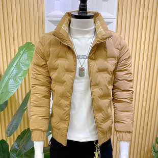 痞帅立领男士 新款 羽绒服轻薄气质炸街保暖棉衣 韩版 潮牌外套男冬季