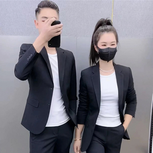 精神小伙外套男春秋新款潮流韩版纯色男士西服套装发型师小西装